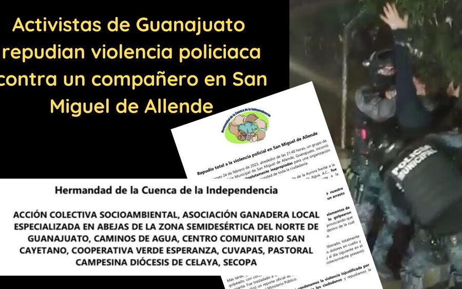 Colectivos de Guanajuato condenan violencia ejercida por policías de San Miguel de Allende contra activista