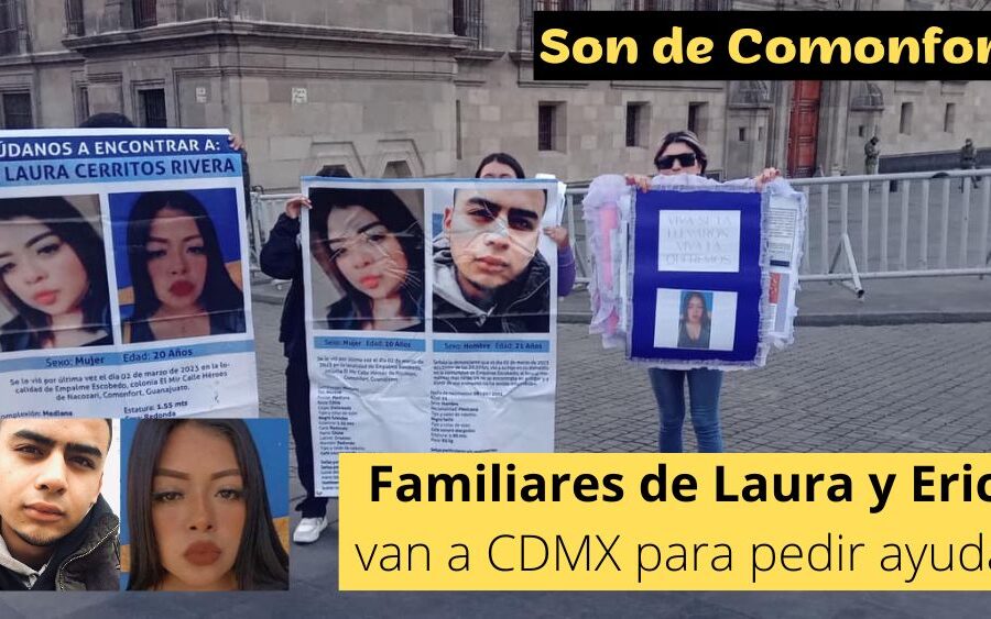 En Comonfort, 10 días sin Ana Laura y Eric; va su familia a Palacio Nacional para pedir ayuda