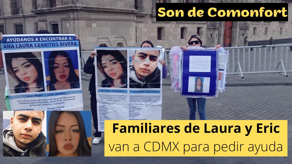 En Comonfort, 10 días sin Ana Laura y Eric; va su familia a Palacio Nacional para pedir ayuda