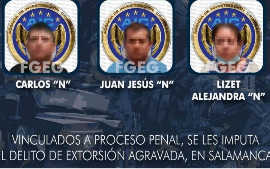 Lizet Alejandra, Juan Jesús y Carlos, fueron vinculados a proceso por presuntamente extorsionar en Salamanca