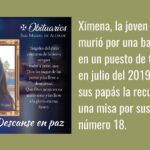 Recuerdan con una misa a Ximena, la joven que murió por una bala perdida en julio del 2019, hoy estaría cumpliendo 18