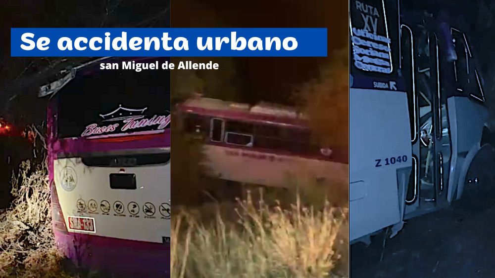 Se accidenta urbano en carretera a Los Rodríguez en san Miguel de Allende