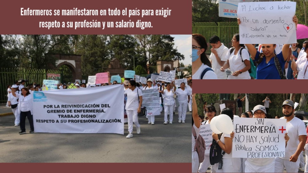 México: Enfermeros hicieron marcha nacional para exigir respeto a su profesión y sueldos dignos