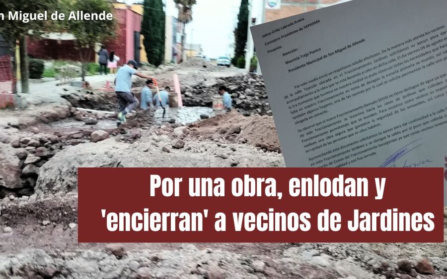 Obras Públicas y Sapasma ‘agujeran’ calles del Fracc. Jardines y provocan inundaciones y daños a sus casas