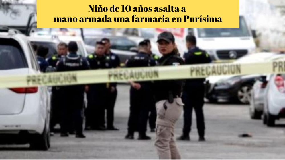 Con un arma, niño de 10 años asalta una farmacia en un lugar de Guanajuato