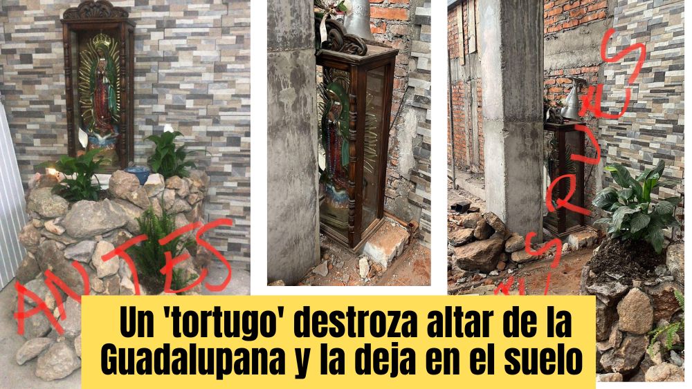 Familia de ‘Tortugos’ desata controversia al derribar altar de la Guadalupana en la Plaza San Miguel