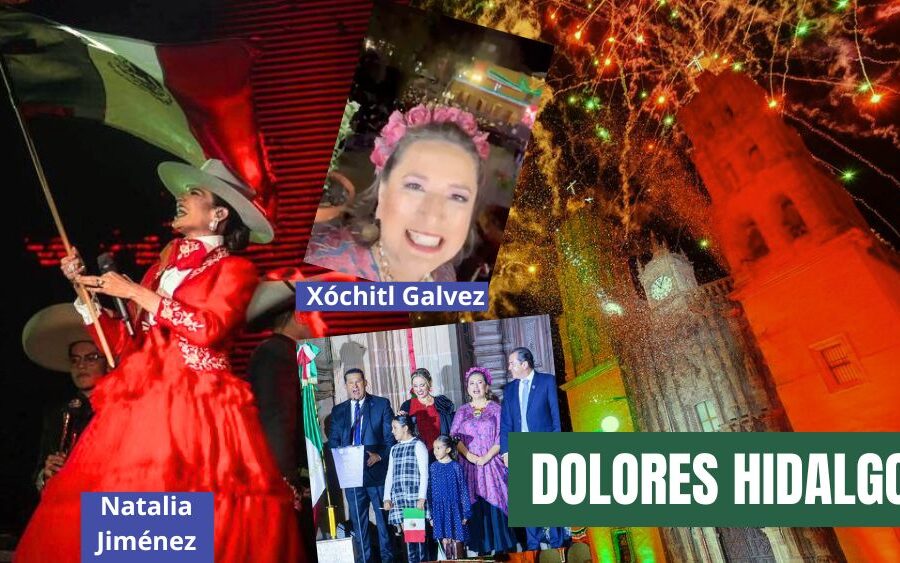 Natalia Jiménez y Xóchitl Galvez llegan al Grito en Dolores Hidalgo, la Cuna de la Independencia Nacional ¡Viva México!