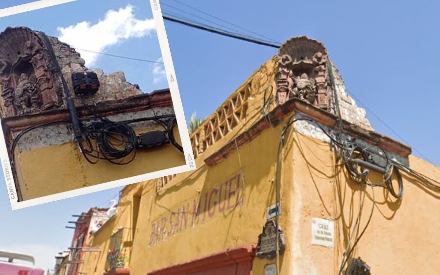 Rodean de cables y hacen orificios a nicho y reliquia de San Miguel Arcángel en San Miguel de Allende
