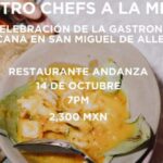 «Cuatro Chefs a la Mesa: Expresiones Culinarias», la experiencia culinaria este 14 de octubre en restaurante de SMA