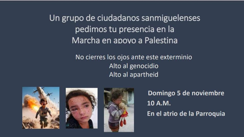 Sanmiguelenses organizan marcha en apoyo a Palestina