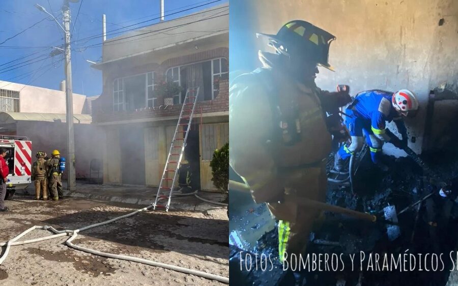 Bomberos controlan incendio de casa habitación en el Fraccionamiento Jardines II
