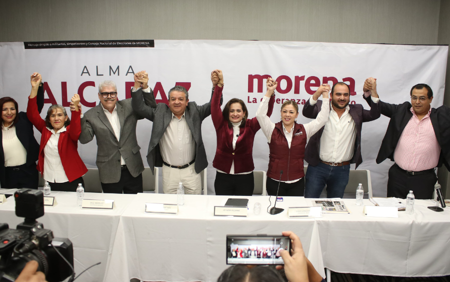 Alma Alcaraz presenta equipo y denuncias contra Marko Cortes y Diego Sinhué por violencia de género