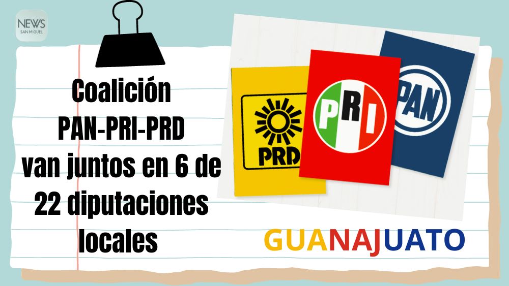 PAN, PRI, PRD van juntos en solo 6 de 22 distritos locales de Guanajuato; queda fuera SMA y San José Iturbide