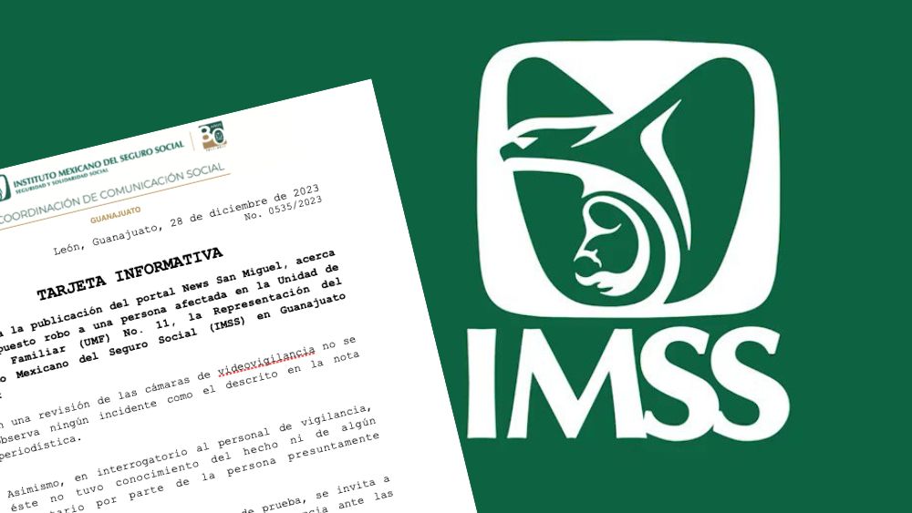 Delegación estatal revisa cámaras y pide a usuario presentar denuncia por presunto robo en IMSS de Sa Miguel de Allende