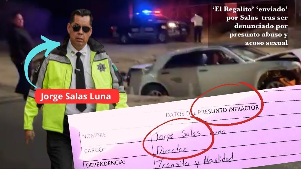 Choque revela presunto atentado contra empleada de Tránsito tras denunciar al Director de la Corporación, Jorge Salas Luna, de abuso y acoso sexual