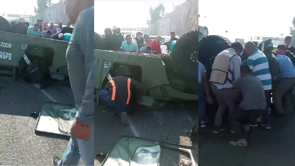 Vuelca camión de la SEDENA en la México – Pachuca; elementos heridos de gravedad
