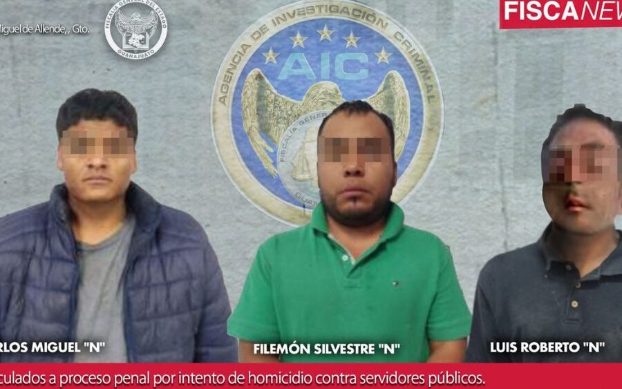 Vinculan a proceso a Carlos Miguel, Filemón Silvestre y Luis Roberto, por atacar a policías en límites San Miguel de Allende-Querétaro