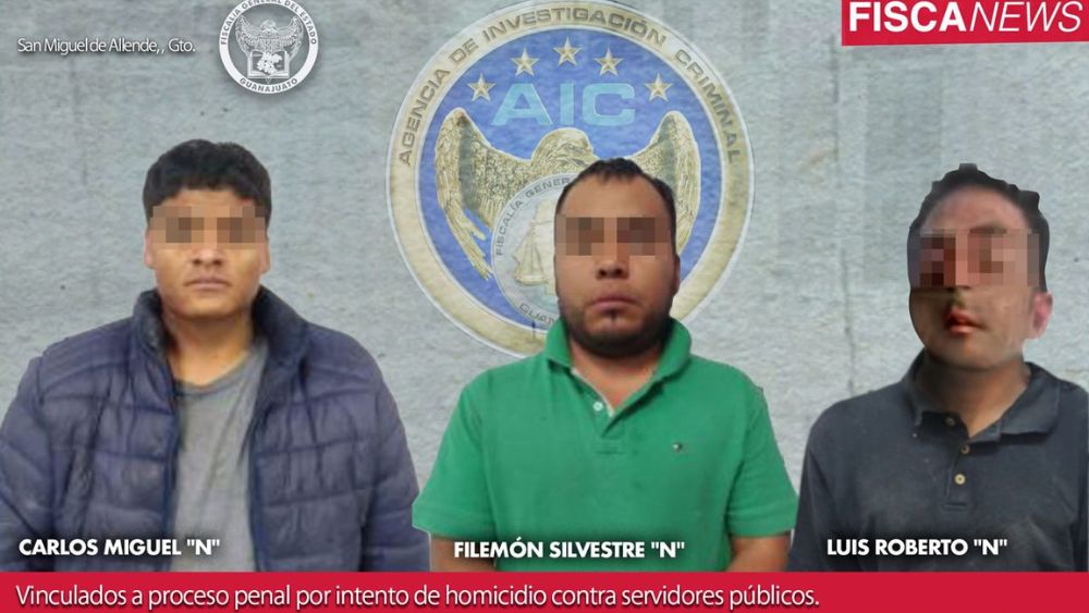 Vinculan a proceso a Carlos Miguel, Filemón Silvestre y Luis Roberto, por atacar a policías en límites San Miguel de Allende-Querétaro