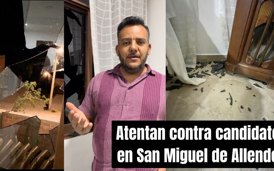 (VIDEO) Ataque a candidato independiente de San Miguel de Allende; encapuchados lanzan piedras contra su casa
