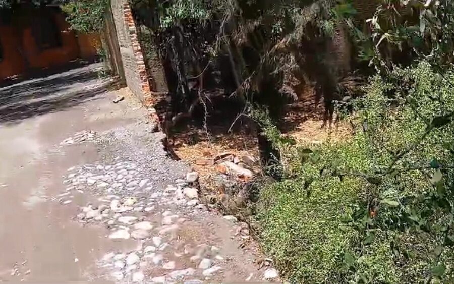 Lluvias dejan primeros daños en SMA; Cae una barda en Cañada del Aguacate