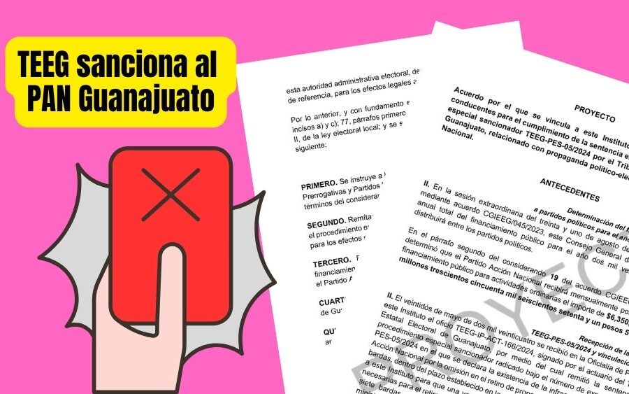 Tribunal Electoral sanciona al PAN Guanajuato por no retirar propaganda electoral a tiempo;