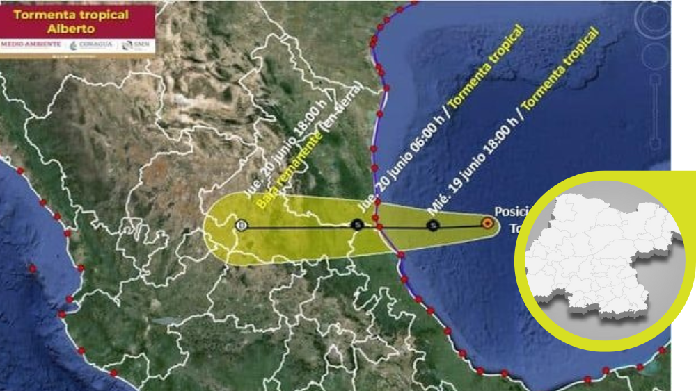 ¿Lluvias fuertes en Gto con la tormenta tropical Alberto?