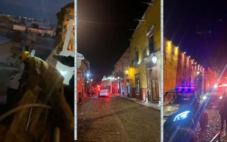 Incendio en centro de San Miguel de Allende moviliza cuerpos de emergencia; se reaviva por la madrugada