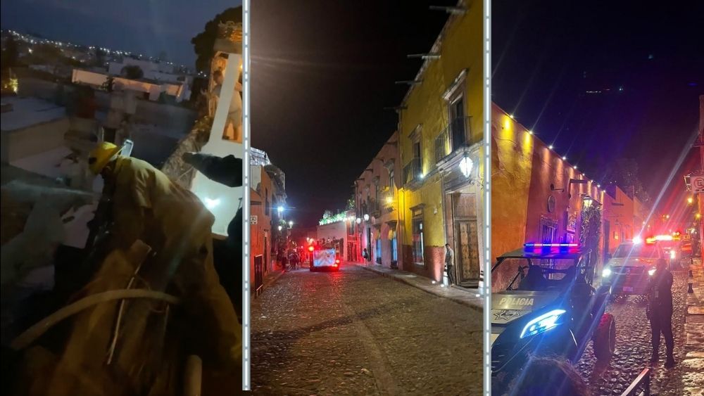 Incendio en centro de San Miguel de Allende moviliza cuerpos de emergencia; se reaviva por la madrugada