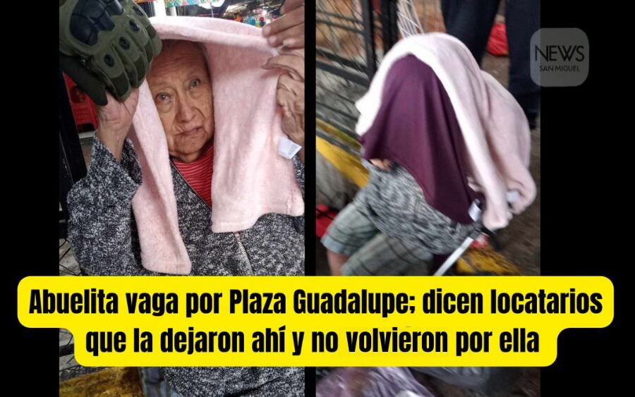 Abuelita tiene horas vagando en Plaza Guadalupe; piden ayuda para localizar a su familia