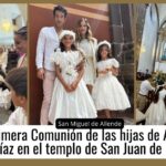 Aarón Díaz y Lola Ponce celebran la Primera Comunión de sus hijas en San Miguel de Allende