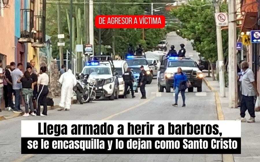 Hombre intenta atacar a barberos, se le encasquilla el arma y recibe tremenda tranquiza; esto en San Miguel de Allende