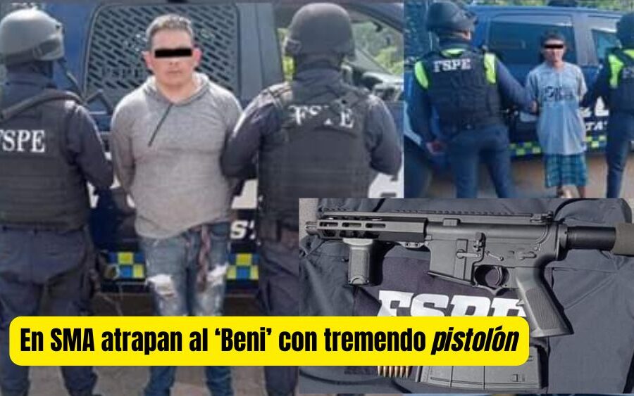 Al Beni  lo detienen otra vez en San Miguel de Allende; ahora escondía tremendo ‘pistolón’