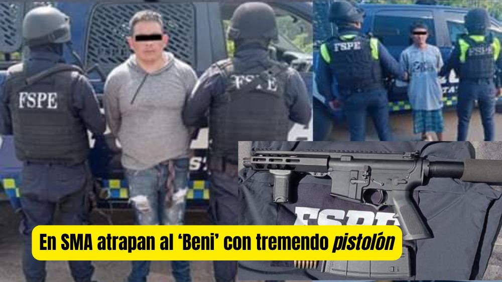 Al Beni  lo detienen otra vez en San Miguel de Allende; ahora escondía tremendo ‘pistolón’