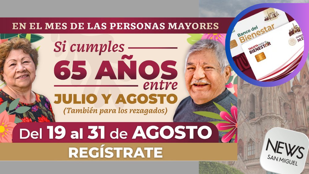 Registro de Pensión para Adultos Mayores julio-agosto