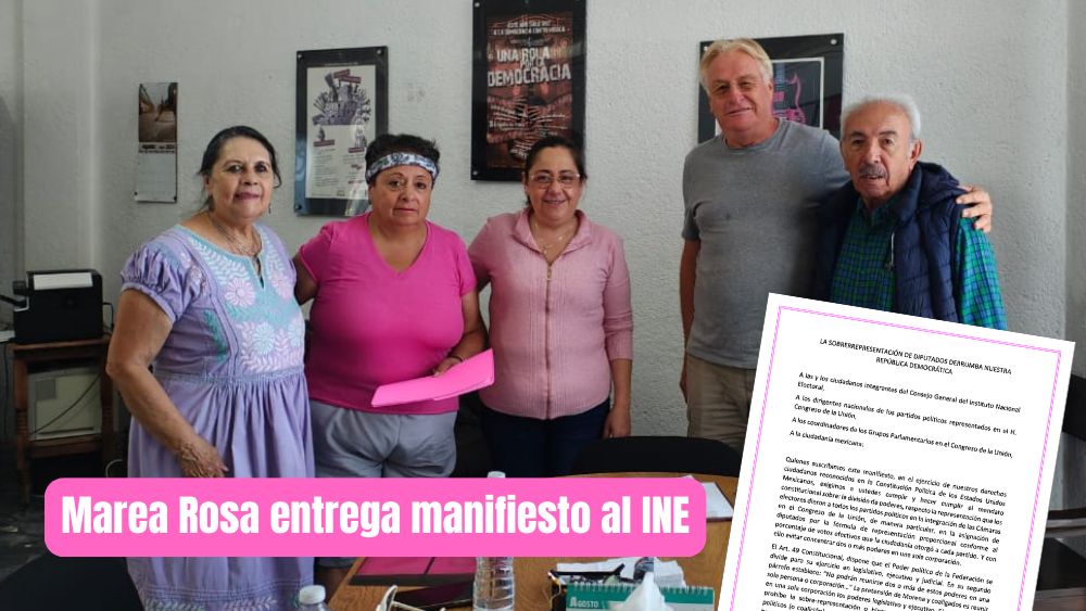 Marea Rosa entrega manifiesto en el INE y convoca a manifestarse en San Miguel de Allende