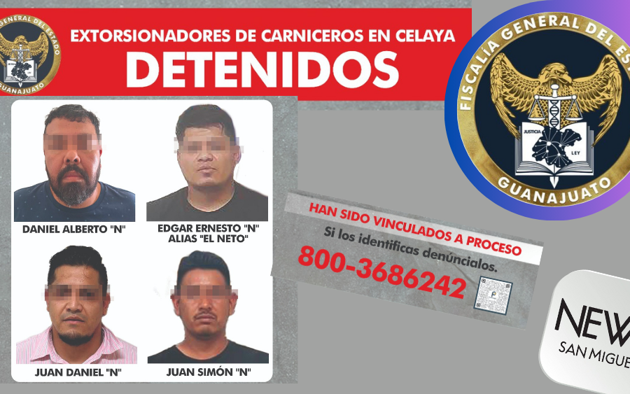 Banda que extorsionaba a carnicerías en Celaya es capturada