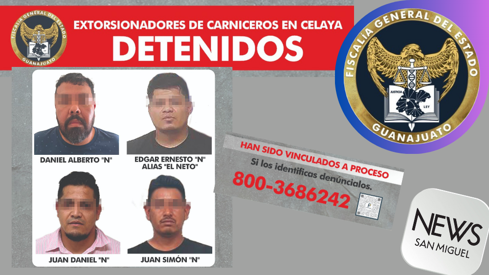 Banda que extorsionaba a carnicerías en Celaya es capturada