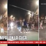 VIDEO. Batalla campal afuera de La Cuca: Jóvenes golpeados y un herido con arma blanca