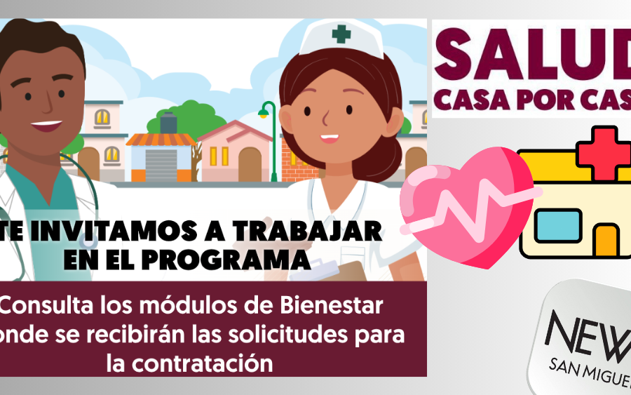 Trabajo para personal médicos o enfermería para programa Salud Casa por Casa