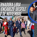 Libia Dennise, gobernadora de GTO, encabeza por primera vez desfile del 20 de Noviembre en Pénjamo