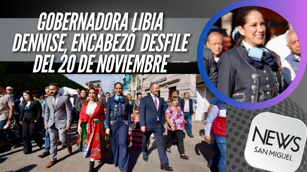 Libia Dennise, gobernadora de GTO, encabeza por primera vez desfile del 20 de Noviembre en Pénjamo