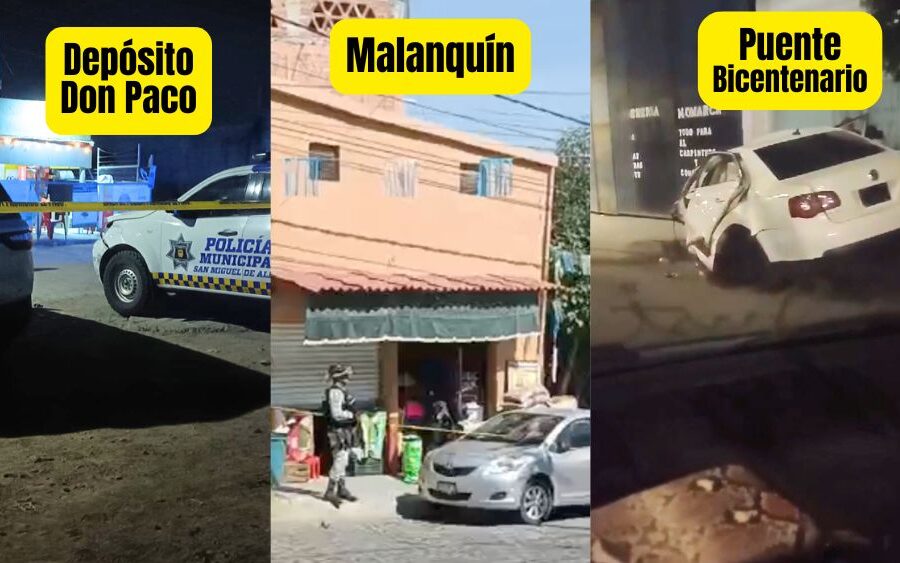 3 asesinatos y un accidente mortal, deja 4 jóvenes sin vida en solo 36 horas en San Miguel de Allende