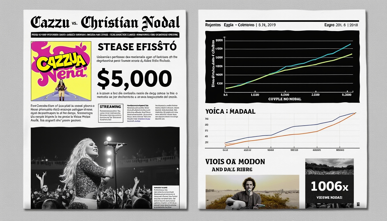 descubre la comparativa de visitas entre cazzu y christian nodal en sus recientes lanzamientos. analizamos el debate sobre qué define el éxito y el fracaso en la música actual.