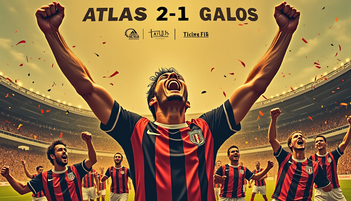 atlas se impone 2-1 ante gallos, eliminándolos de la contienda por el play-in. descubre cómo se desarrolló este emocionante partido que marca un giro crucial en la lucha por la clasificación.