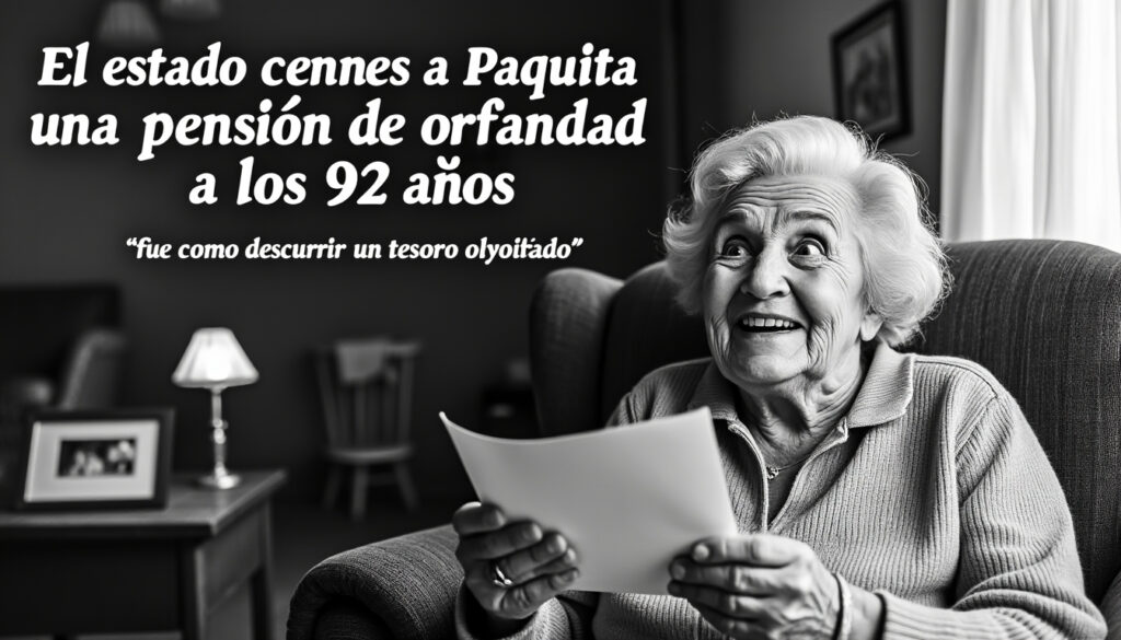 descubre la conmovedora historia de paquita, quien a sus 92 años recibe una pensión de orfandad, sintiendo que ha encontrado un tesoro olvidado. una emocionante reflexión sobre la vida y la esperanza en la tercera edad.