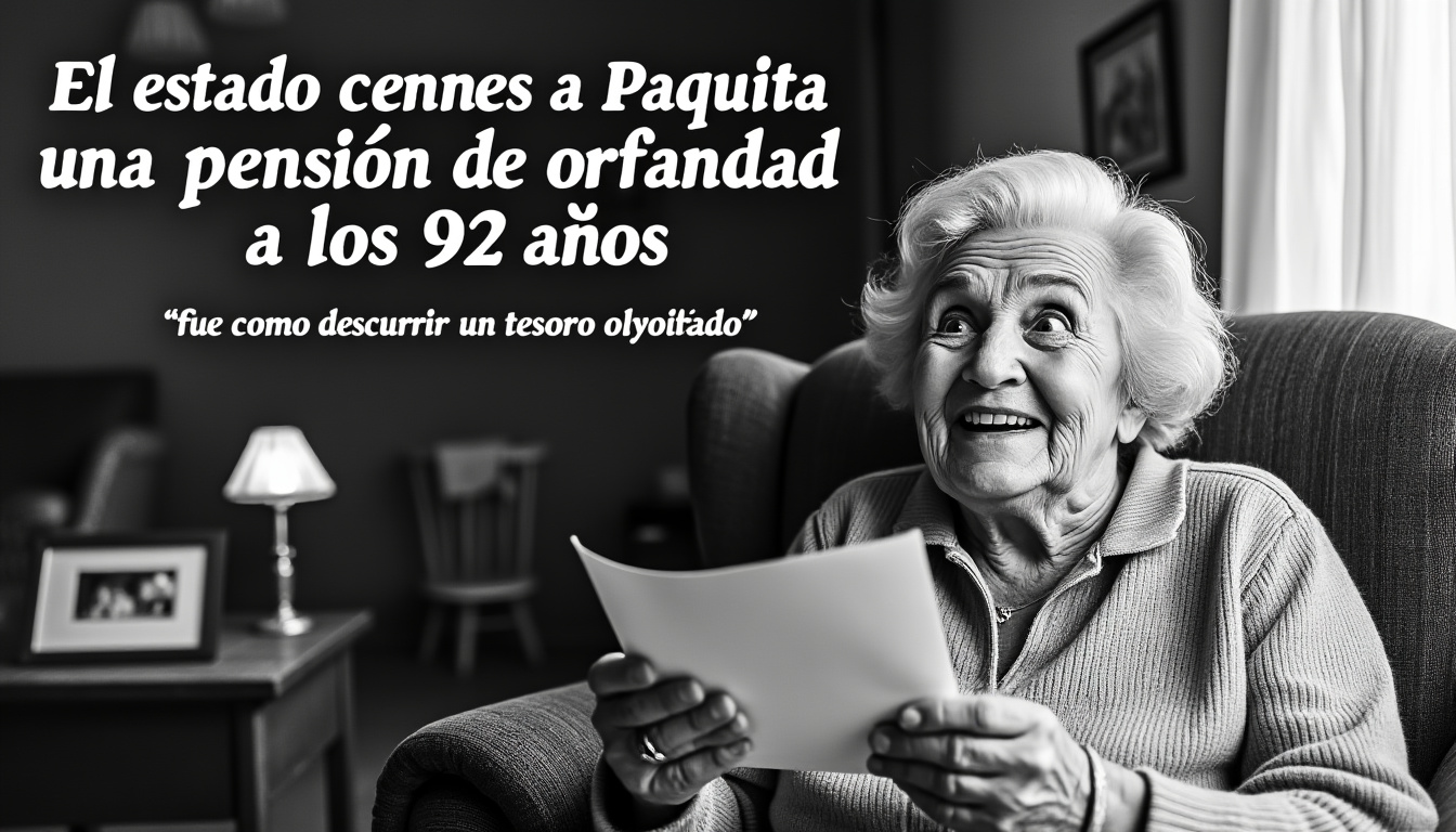 descubre la conmovedora historia de paquita, quien a sus 92 años recibe una pensión de orfandad, sintiendo que ha encontrado un tesoro olvidado. una emocionante reflexión sobre la vida y la esperanza en la tercera edad.