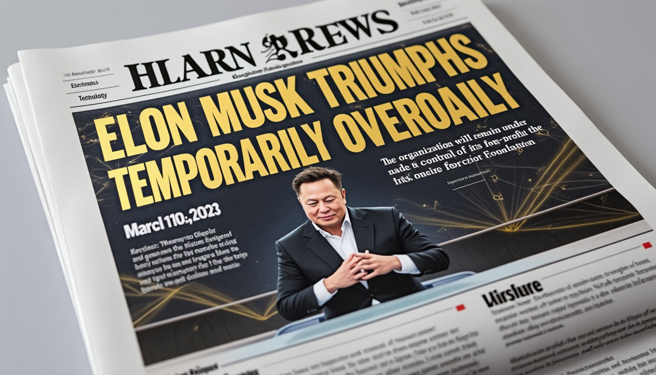 descubre cómo elon musk logra temporalmente controlar openai, mientras la organización sigue bajo la supervisión de su fundación sin fines de lucro. un análisis de las implicaciones y el futuro de la inteligencia artificial.