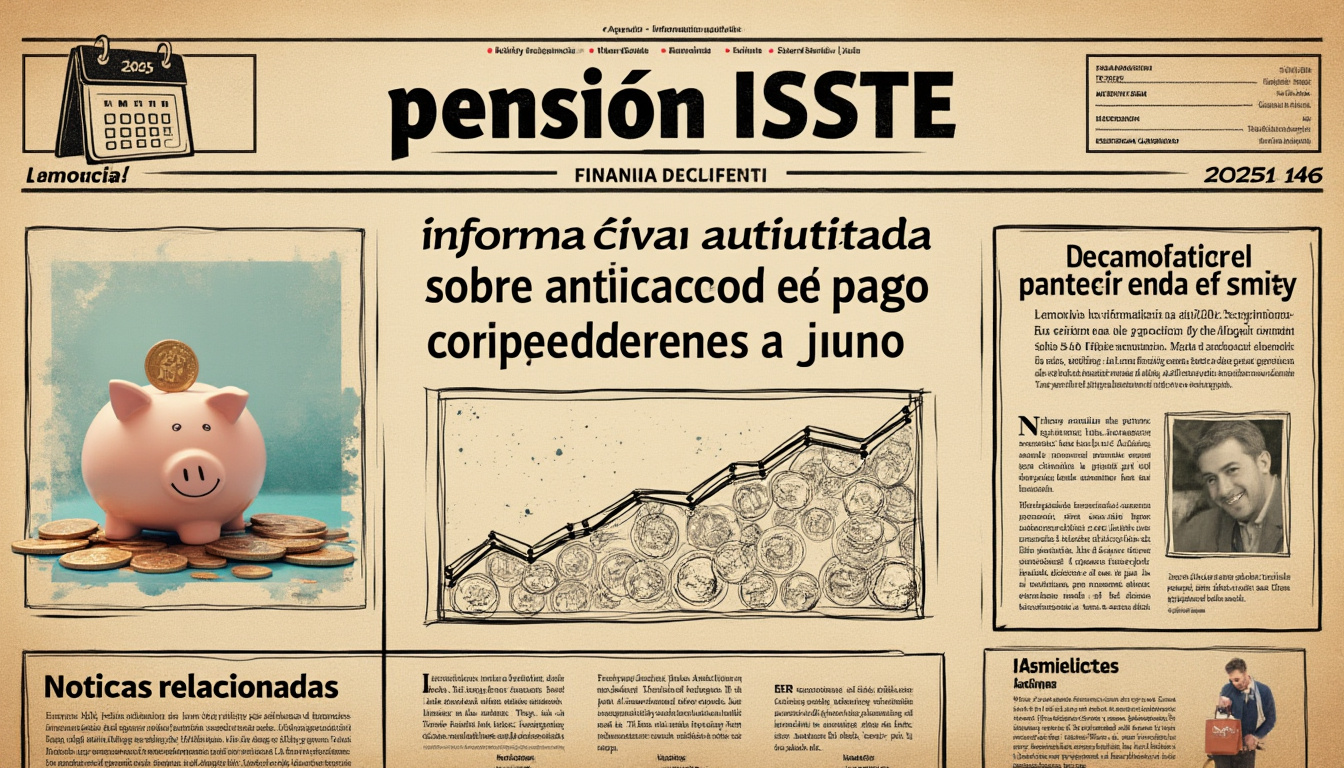 descubre toda la información actualizada sobre el anticipo del pago correspondiente a junio de 2025 para la pensión issste. asegúrate de estar al tanto de los últimos detalles y procedimientos para recibir tu pensión sin contratiempos.