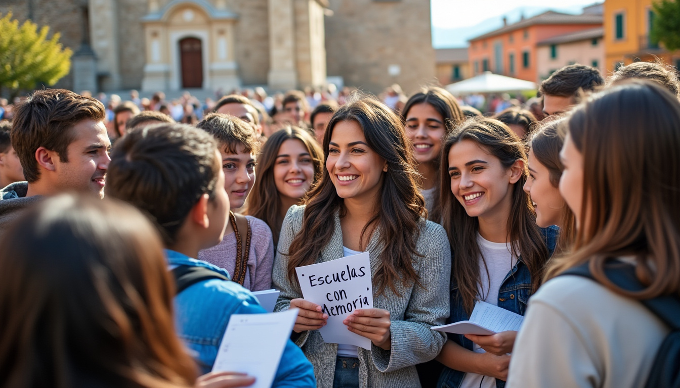 rozalén se reúne en mendillorri con estudiantes del programa 'escuelas con memoria' para compartir experiencias, reflexionar sobre la historia y promover la memoria colectiva entre las nuevas generaciones.