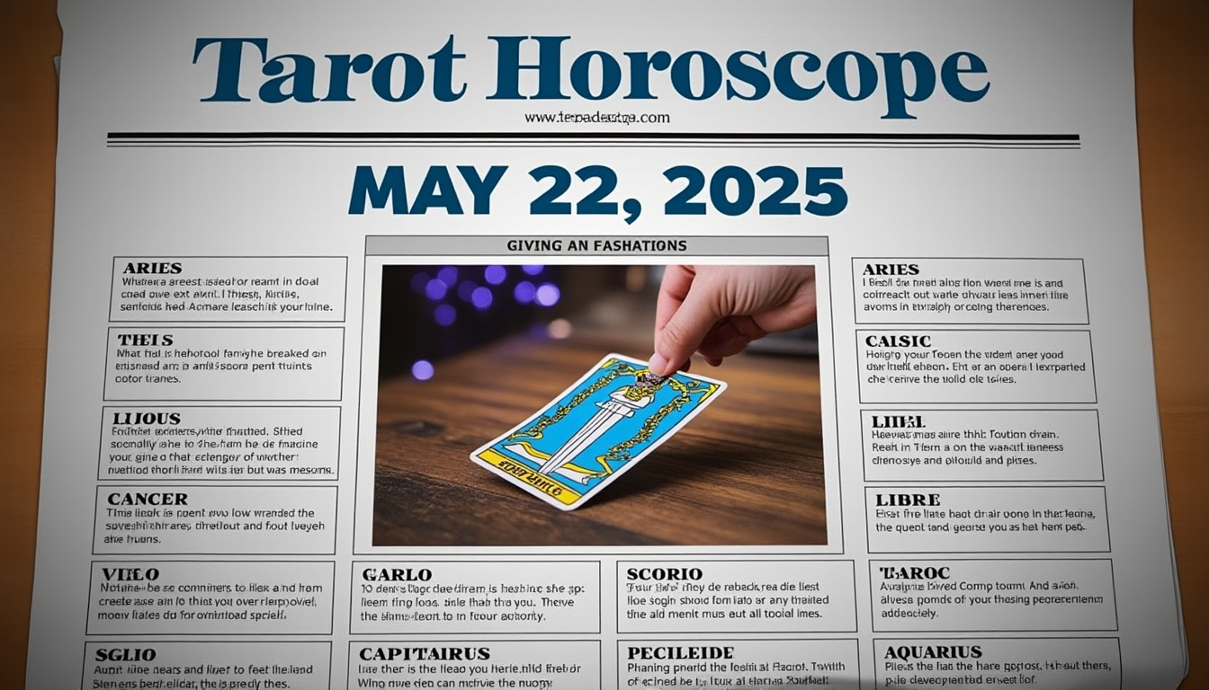 descubre el mensaje único que el horóscopo de tarot tiene preparado para cada signo zodiacal el 22 de mayo de 2025. conéctate con las energías del universo y revela lo que el futuro te depara.